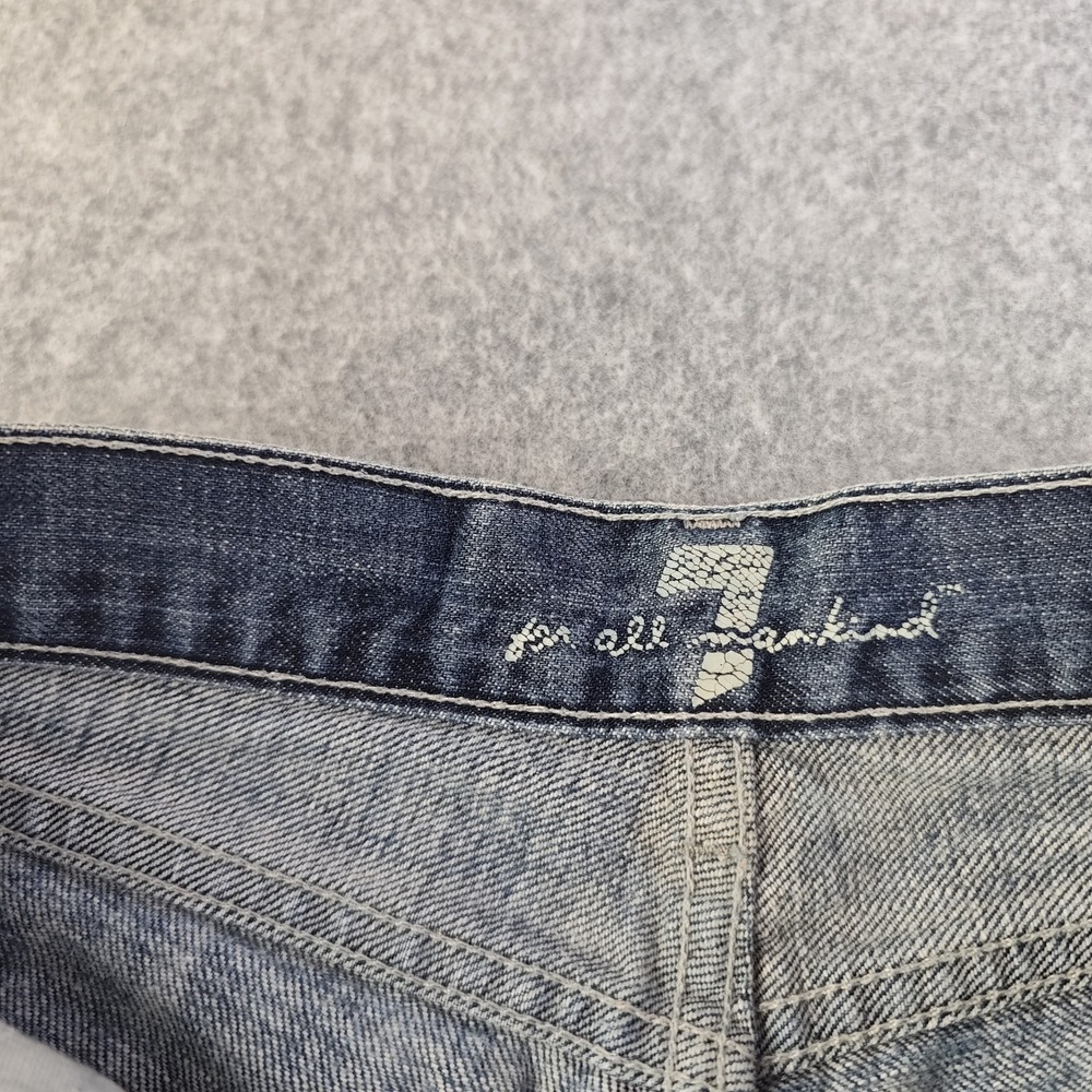 7 For All Mankind A Pocket Jeans Women's 30x32 Bootcut Y2k Low Rise Distressed - Picture 6 of 12